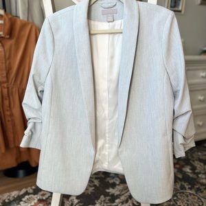 H&M light gray shawl lapel lined blazer Large.